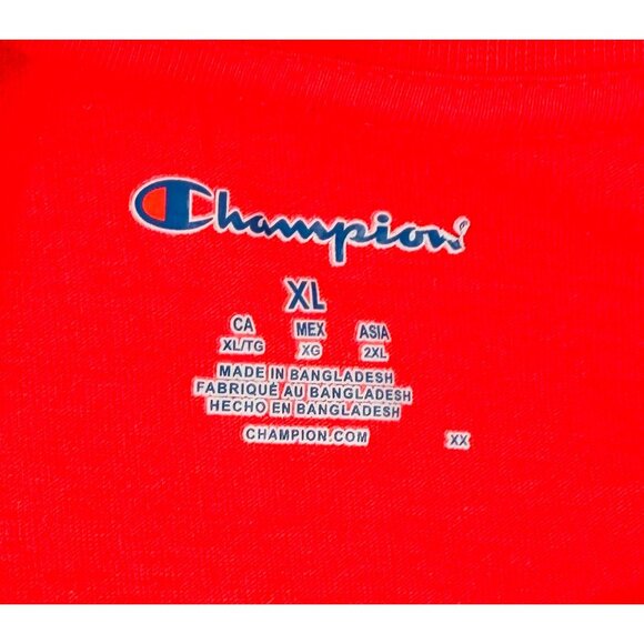 Ohio State Buckeyes Red Champion T-Shirt XL 100% Cotton Crewneck Unisex Casual S - Picture 3 of 8